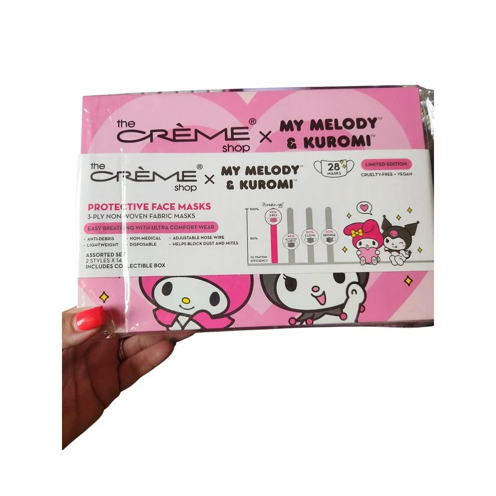 The Crème Shop My Melody & Kuromi Face Masks OS Pink New Limited Edition 28ct